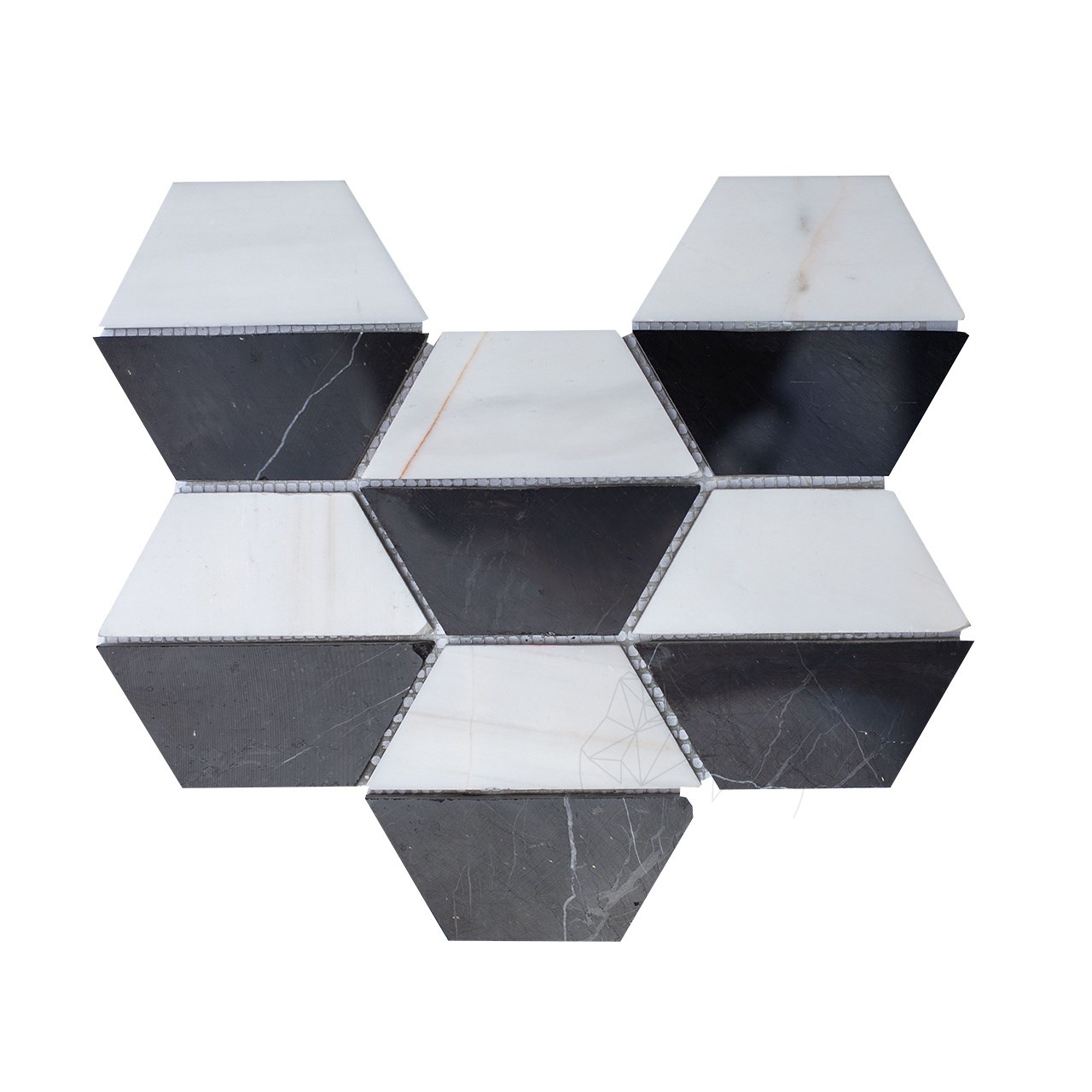Mozaic Marmura Black&White Hexagon Polisata
