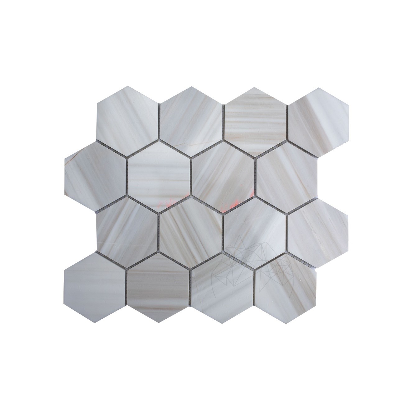 Mozaic Marmura Calacatta Amber Hexagon Polisata