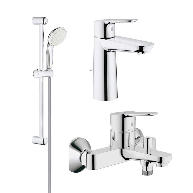 Pachet complet baterii baie inaltime medie Grohe Bau Edge ( 23758000